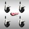 Service Caster 4 Inch 316SS Soft Rubber Swivel 7/8 Inch Expanding Stem Caster Set Lock Brake SCC-SS316TTLEX20S414-SRS-78-4 - alternate 2